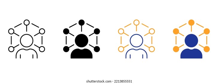 Ability Silhouette and Line Icon. Capability Social Increase Expertise Icon. Job Employee Training Talent Skill Pictogram. Management Efficiency. Editable Stroke. Isolated Vector Illustration.