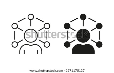 Ability Silhouette and Line Icon Set. Job Employee Training. Talent Social Skills Pictogram. Capability Increase Expertise Icon. Efficiency Management. Editable Stroke. Isolated Vector Illustration. Foto stock © 