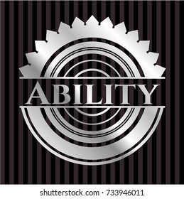 Ability silver badge or emblem