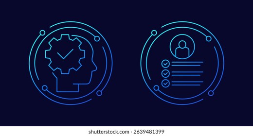 ability and skills icons in linear design