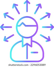 Ability Teamwork and Management icon with blue duotone style. human, skill, experience, training, improvement, expert, capability. Vector illustration