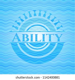 Ability water representation emblem background.