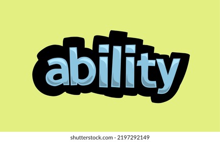 ABILITY writing vector design on a yellow background very simple and very cool