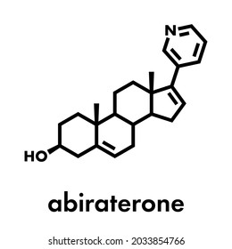 Abiraterone Prostate Cancer Drug Molecule. Skeletal Formula.