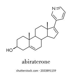 Abiraterone Prostate Cancer Drug Molecule. Skeletal Formula.