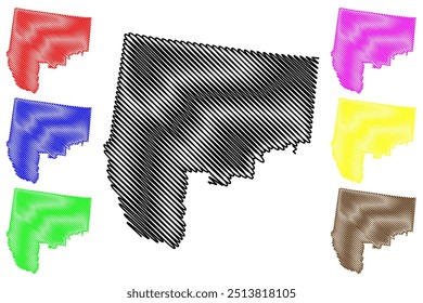 Abitibi-Témiscamingue illustration vectorielle de la carte, croquis sommaire Région administrative (Canada, Québec, Amérique du Nord) Abitibi-Témiscamingue carte