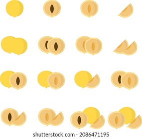 Abiu fruit set vector graphics 