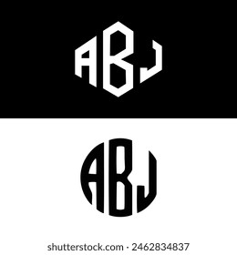 Logo de ABJ. Un diseño B J. Letra blanca ABJ. ABJ, diseño de logotipo de letra A B J. Letra inicial abj vinculada círculo mayúscula monograma logo. Vector con logotipo de letra B J