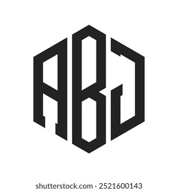 Design do logotipo ABJ. Letra inicial ABJ Monogram Logo usando a forma de hexágono
