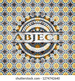 Abject arabic badge background. Arabesque decoration.