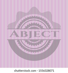 Abject pink emblem. Vector Illustration. Detailed.