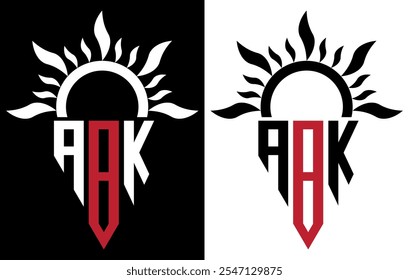 Diseño de logotipo de letra ABK. Letras iniciales icono del logotipo de ABK. Plantilla de diseño de logotipo de Vector mínimo de letra Abstractas ABK.