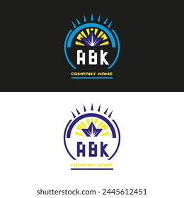 ABK-Buchstabenlogo-Vektorgrafik-Design auf schwarzweißem Farbhintergrund ABK-Buchstabenlogo-Symboldesign
