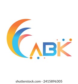 ABK letter technology logo design on white background. ABK creative initials letter business logo concept. ABK uppercase monogram logo and typography for technology, business and real estate brand.
