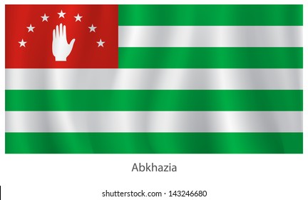 Abkhaz vector flag with title