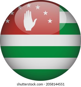 Abkhazia 3D Rounded Country Flag Icon
