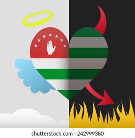 Abkhazia background of a heart half demon half angel