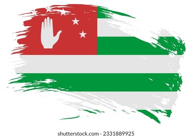 Fondo vectorial de la bandera del trazo del pincel abjasio. Banner aislado de color abjasio pintado a mano con un estilo de grunge.