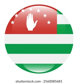 Abkhazia circle flag logo icon digital vector illustration design