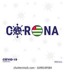 Abkhazia Coronavirus Typography. COVID-19 country banner. Stay home, Stay Healthy. Take care of your own health