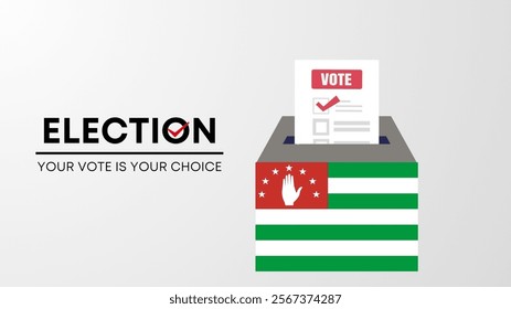  Abkhazia election 2025 concept, democracy, flag. Vector icon illustration