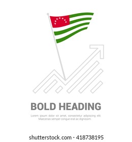 Abkhazia Flag with analytics graph up, Bold heading and place for text template
