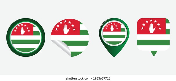 Bandera de Abjasia. ilustración vectorial de símbolo de icono plano
