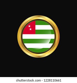 Abkhazia flag Golden button