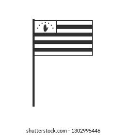 Abkhazia flag icon in black outline flat design. Independence day or National day holiday concept.