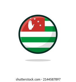 Abkhazia Flag Icon.  Abkhazia Flag flat style isolated on a white background - stock vector.