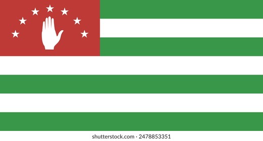 Abkhazia flag. Flag of Abkhazia. Flag icon. Standard color. Standard size. Rectangular flag. Computer illustration. Digital illustration. Vector illustration.