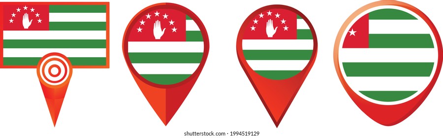 icono de la bandera de abjasia . conjunto de iconos web . colección de iconos. Ilustración vectorial simple.