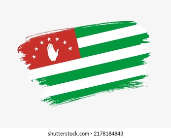 Abkhazia flag made in textured brush stroke. Patriotic country flag on white background