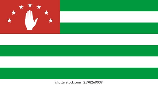 Abkhazia flag official colors and proportion digital vector illustration