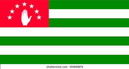 Abkhazia flag, official colors and proportion correctly. vector.
