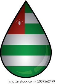 The Abkhazia flag painted on 3D water drop