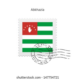 Abkhazia Flag Postage Stamp on white background. Vector illustration.