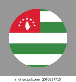 Abkhazia flag vector illustration. National symbol of territory in Europe. Abkhazia emblem banner.