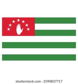 Abkhazia flag vector illustration. National symbol of territory in Europe. Abkhazia emblem banner.