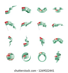 Abkhazia flag, vector illustration on a white background.