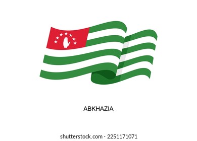 Vector de la bandera abjasia. Bandera de Abjasia sobre fondo blanco. Ilustración vectorial eps10