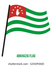 Abkhazia Flag Waving Vector Illustration on White Background. Abkhazia National Flag.
