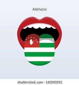 Abkhazia language. Abstract human mouth. Vector illustration.