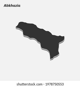 Abkhazia map 3d silhouette. Vector illustration.