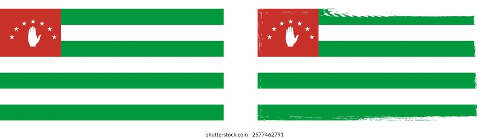 Abkhazia Map Flag. Map of Abkhazia flag of Abkhazia isolated on white background.
