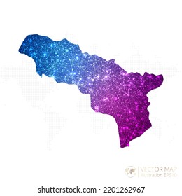 Abkhazia map in geometric wireframe blue with purple polygonal style gradient graphic on white background. Vector Illustration Eps10.