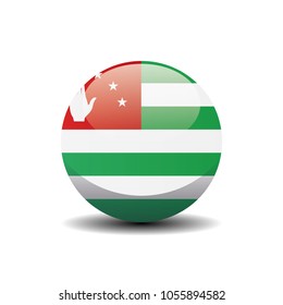 Abkhazia national circle button flag background texture. 3D vector illustration.