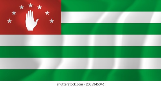 Abkhazia national flag soft waving background illustration