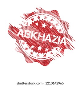 Abkhazia seal with grunge rubber texture 