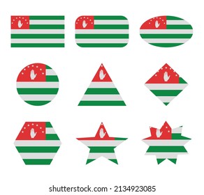 abkhazia set of flags with geometric shapes